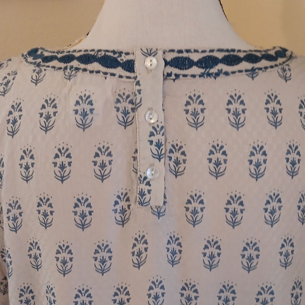 Sigrid Olsen Soft Boho Top. Coastal Cowgirl, Nordic, Embroidered - Picture 7 of 13